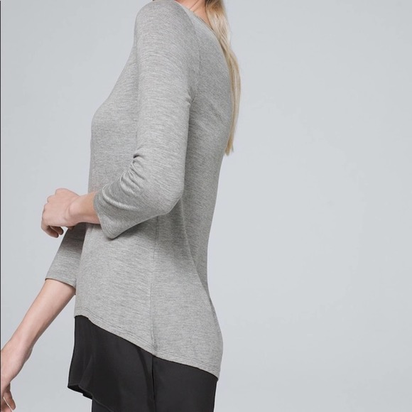 White house Black Market Woven Hem 3Q Sleeve Tunic  Size XS NWT - Picture 3 of 3